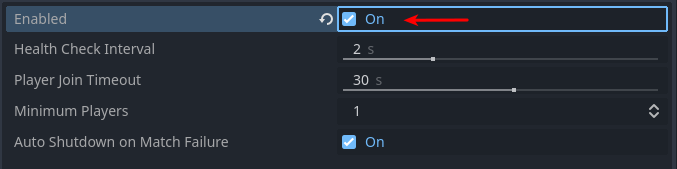 Screenshot of the Enabled setting checked